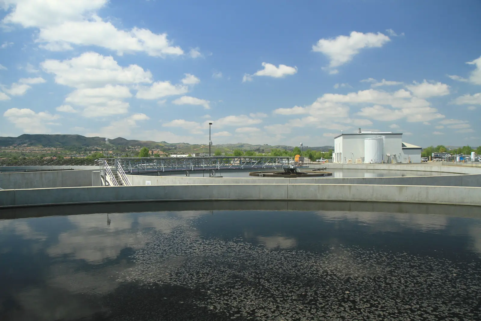 Water treatment basins at IEUA Regional Water Recycling Plant No. 5 — agency context photograph